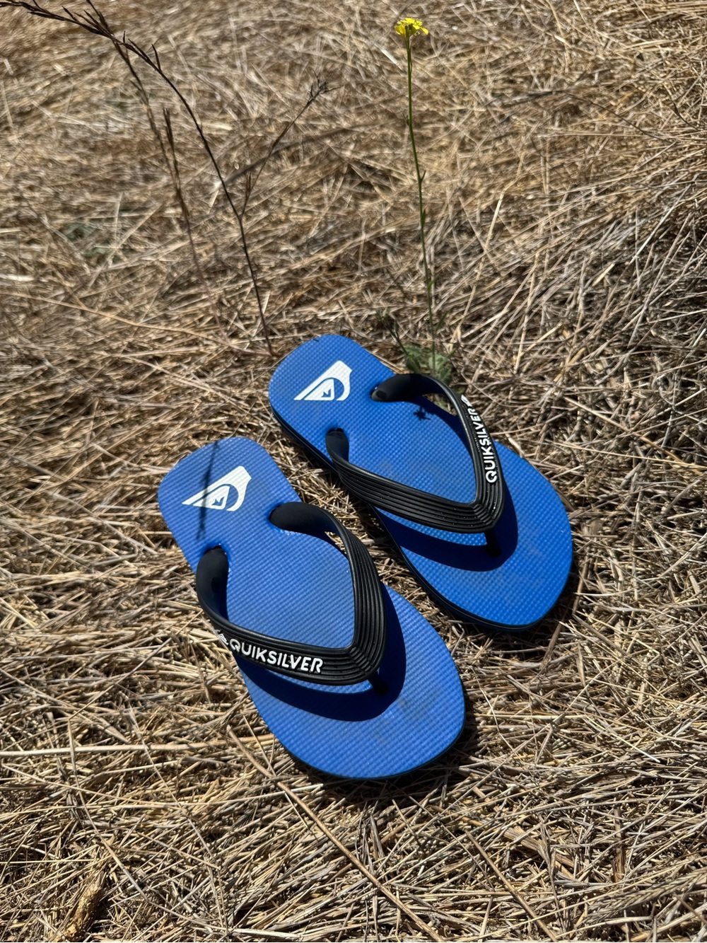 Quiksilver Kids’ Bright Blue Flip-Flops with Black Straps